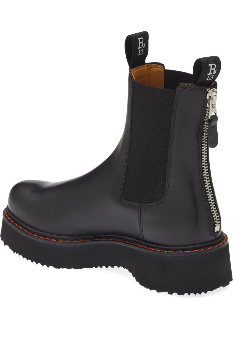 R13 Platform Chelsea Boot, Alternate, color, Black