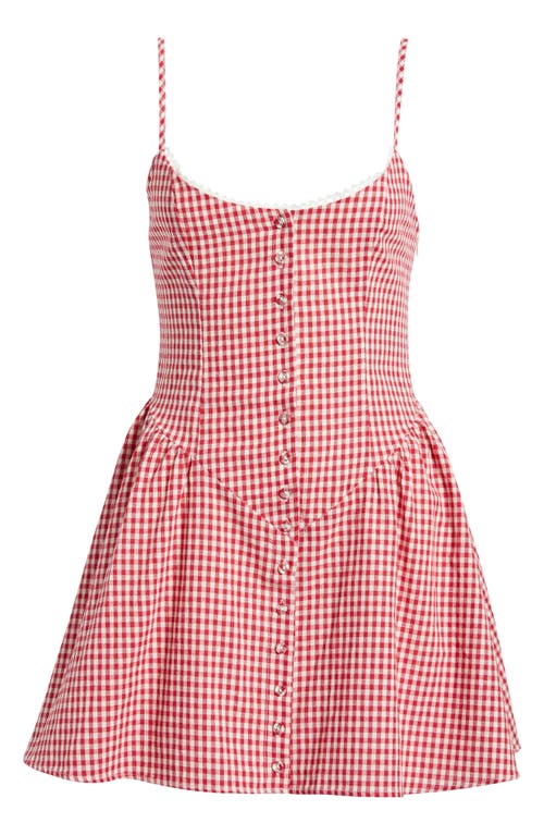 Princess Polly Toulouse Gingham Sleeveless Minidress In Pink