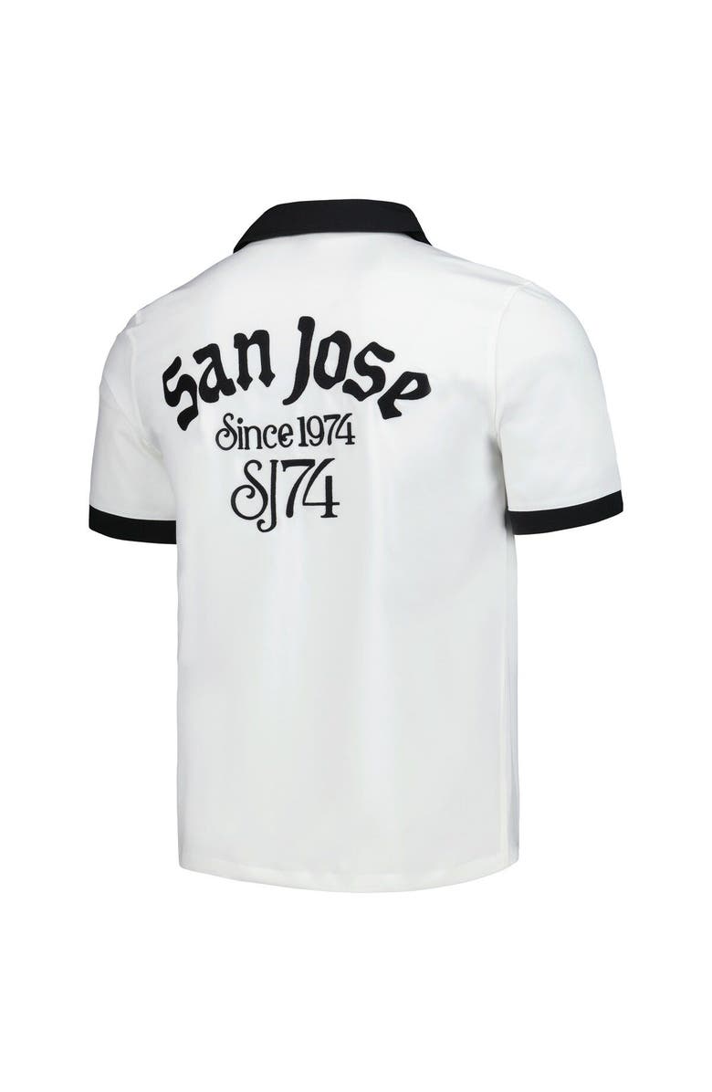 THE WILD COLLECTIVE Men's The Wild Collective  White San Jose Earthquakes Bowler Button-Up Shirt, Alternate, color, White