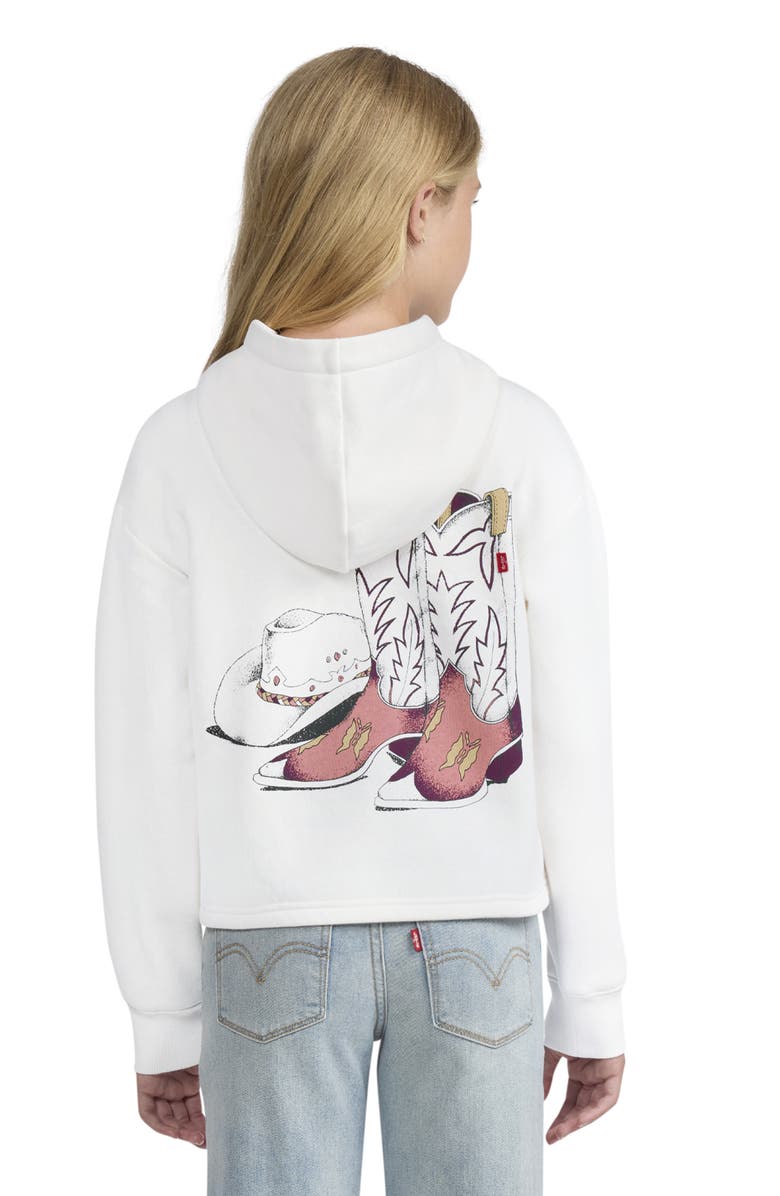 Levi's<sup>®</sup> Kids' Meet & Greet Cotton Blend Graphic Hoodie, Alternate, color, Gardenia