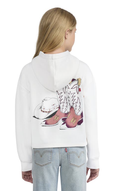Levi's Kids' Meet & Greet Cotton Blend Graphic Hoodie In White