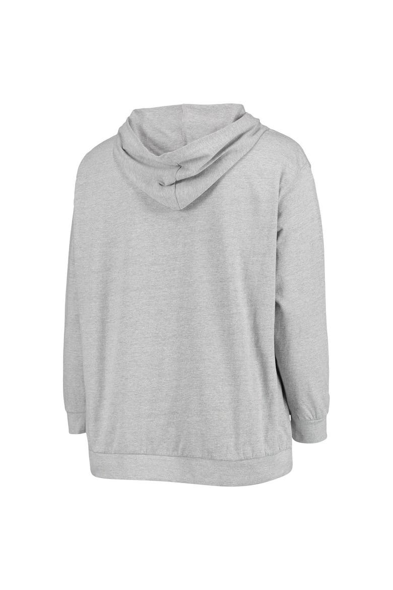 Women's Fanatics Branded Heathered Gray Seattle Seahawks Plus Size Lace-Up Pullover Hoodie, Alternate, color, Heather Gray