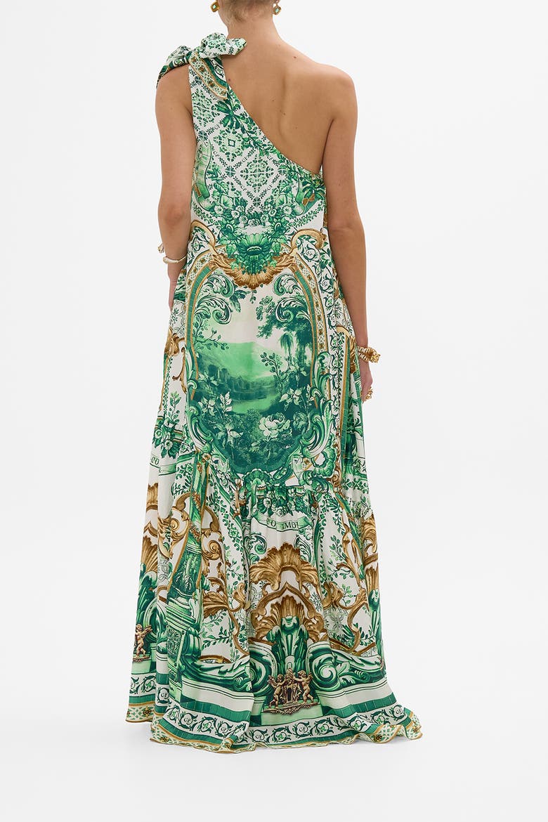 Tie One Shoulder Dress Corridor Of Calm, Alternate, color, Corridor Of Calm
