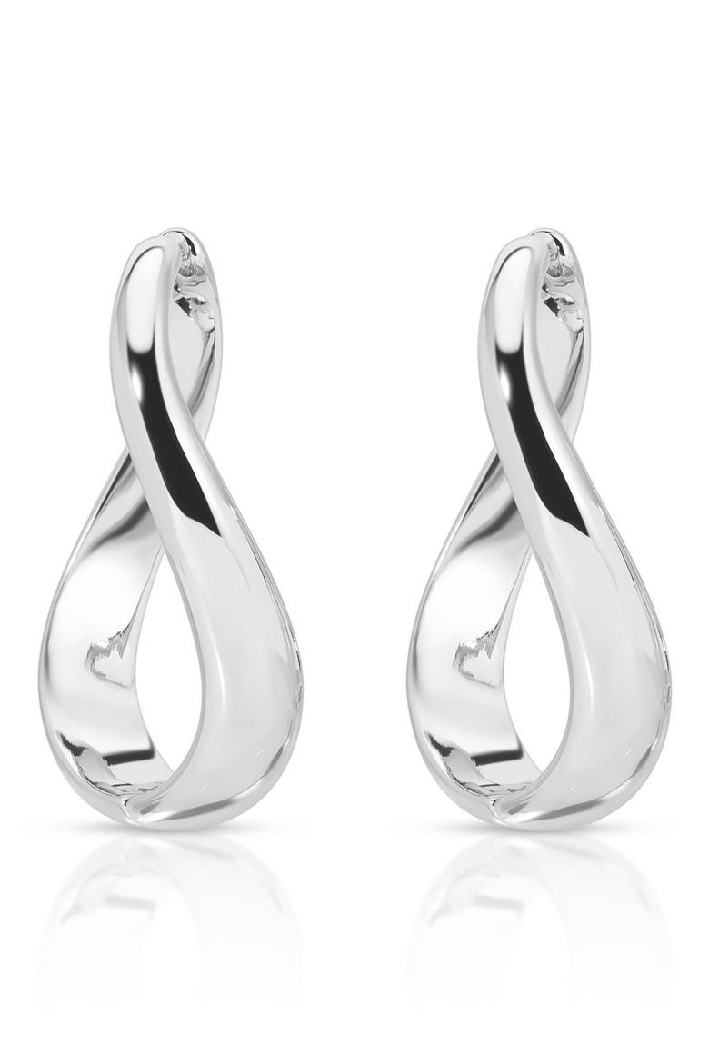 Twisted Oval Hoop Earrings, Alternate, color, SILVER