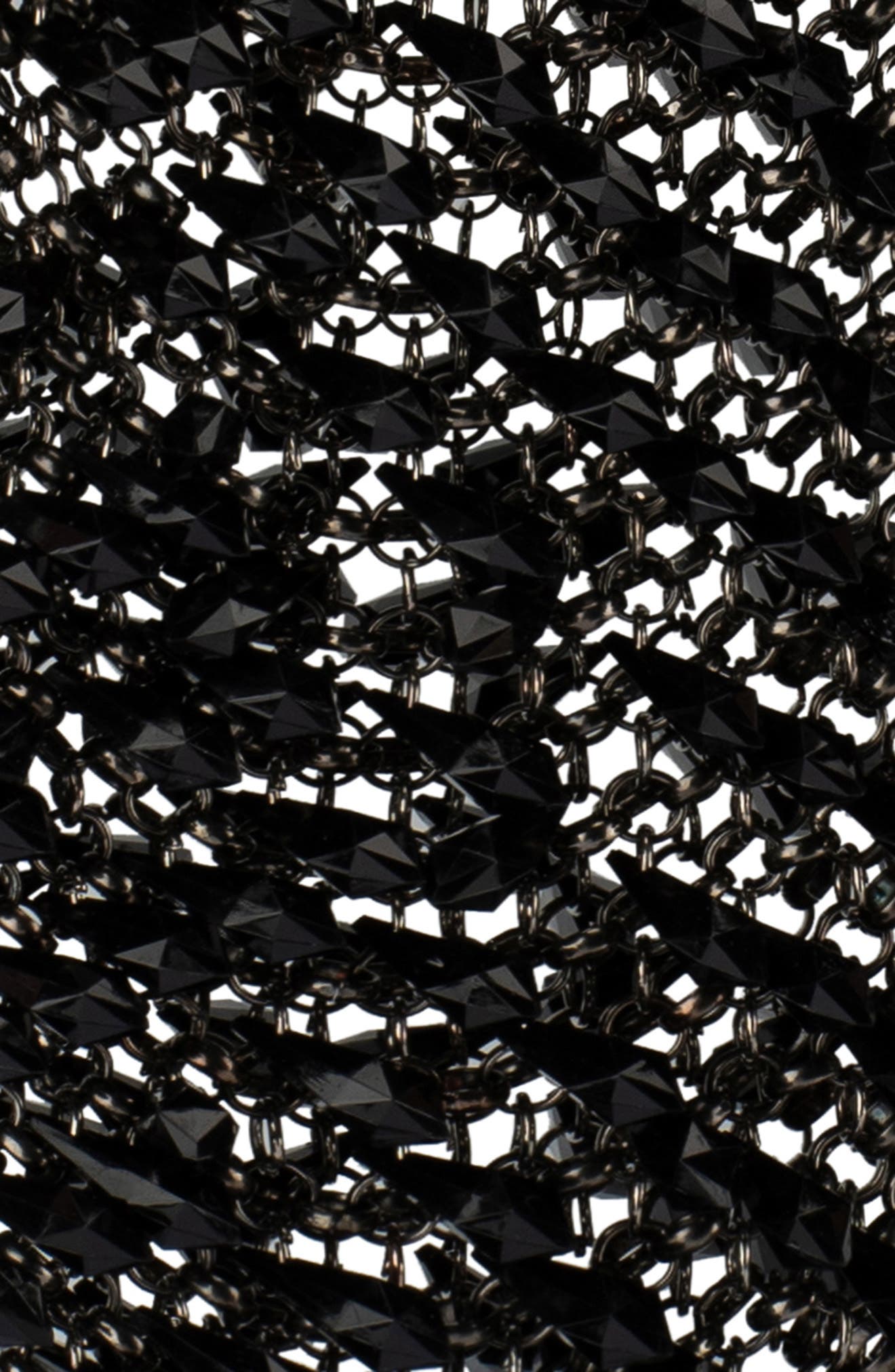 Olga Berg Florence Chainmail Convertible Shoulder Bag, Alternate, color, Black