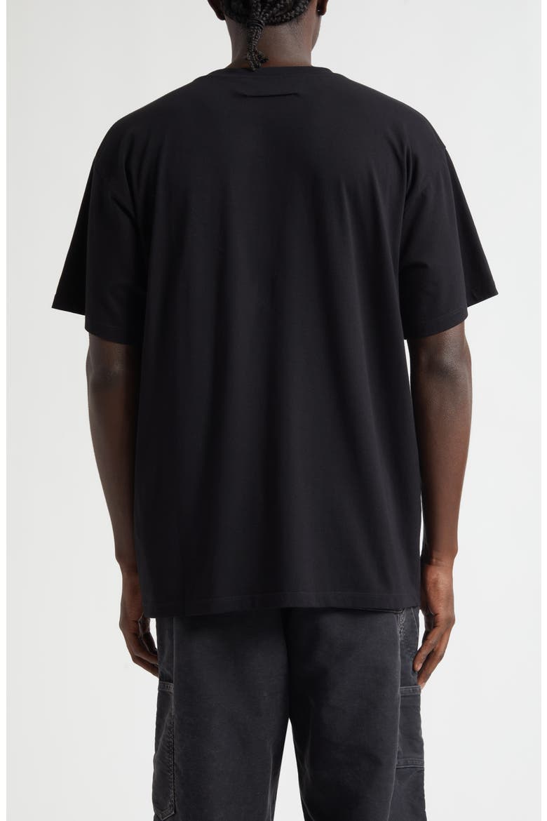 Trompe l'Oeil Taped Numeric Logo Graphic T-Shirt, Alternate, color, BLACK