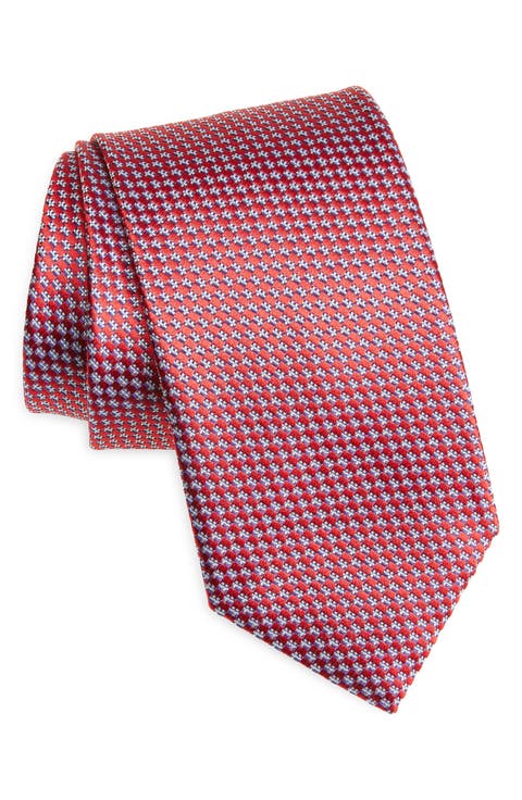 Geometric Jacquard Silk Tie