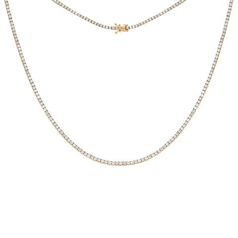 3 Carat Diamond Four Prong Tennis Necklace 14K
