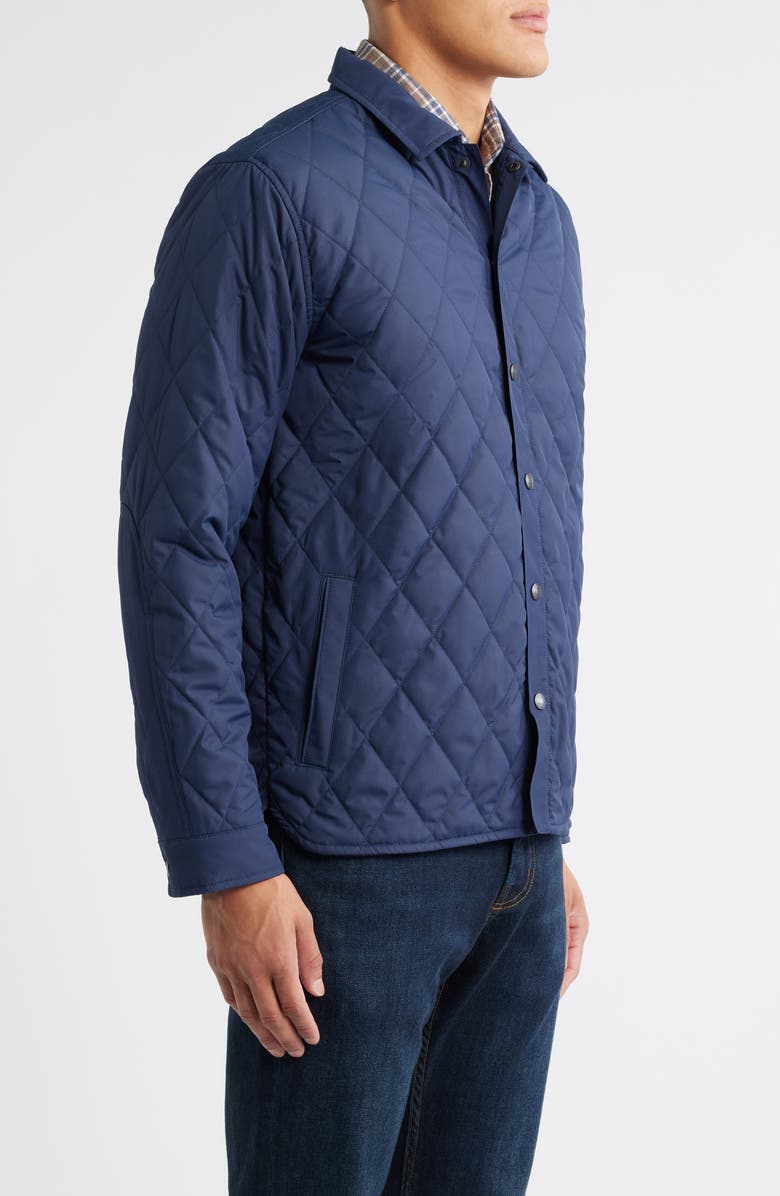 Peter Millar Brighton Quilted Shirt Jacket, Alternate, color, Navy
