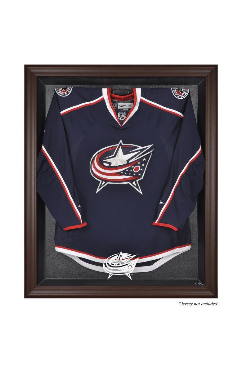 FANATICS AUTHENTIC Columbus Blue Jackets Brown Framed Logo Jersey Display Case, Main, color, 