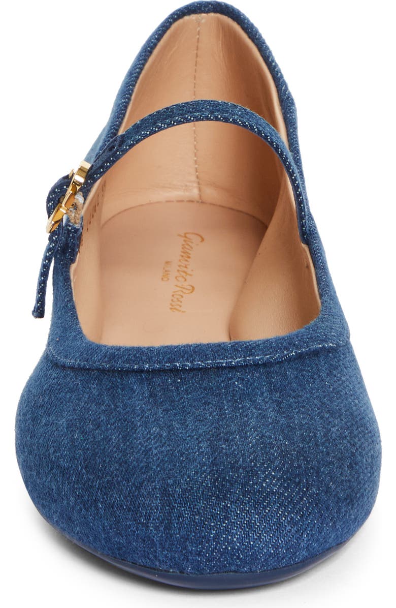 Gianvito Rossi Denim Mary Jane Flat, Alternate, color,