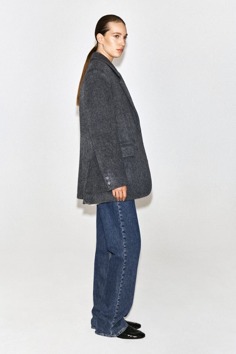 Brushed-wool Blazer, Alternate, color, CHARCOAL MÉLANGE