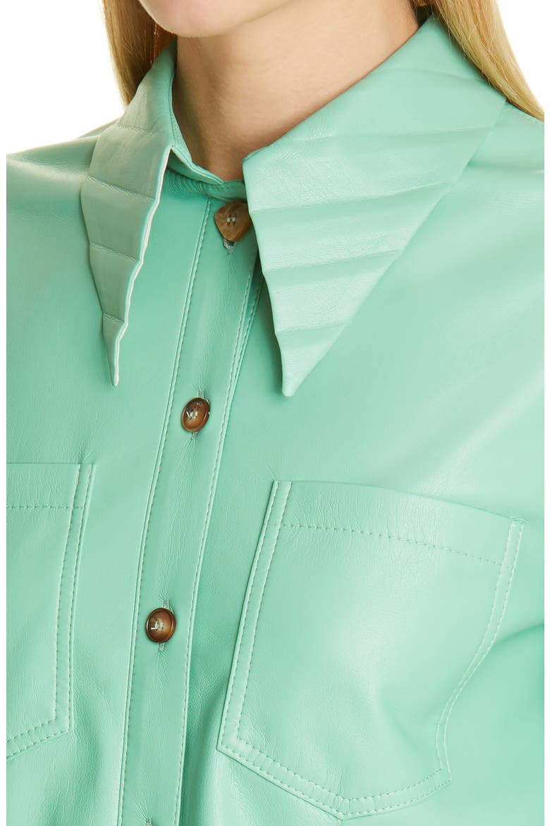 Priya Faux Leather Button-Up Top, Alternate, color, ZEPHYR