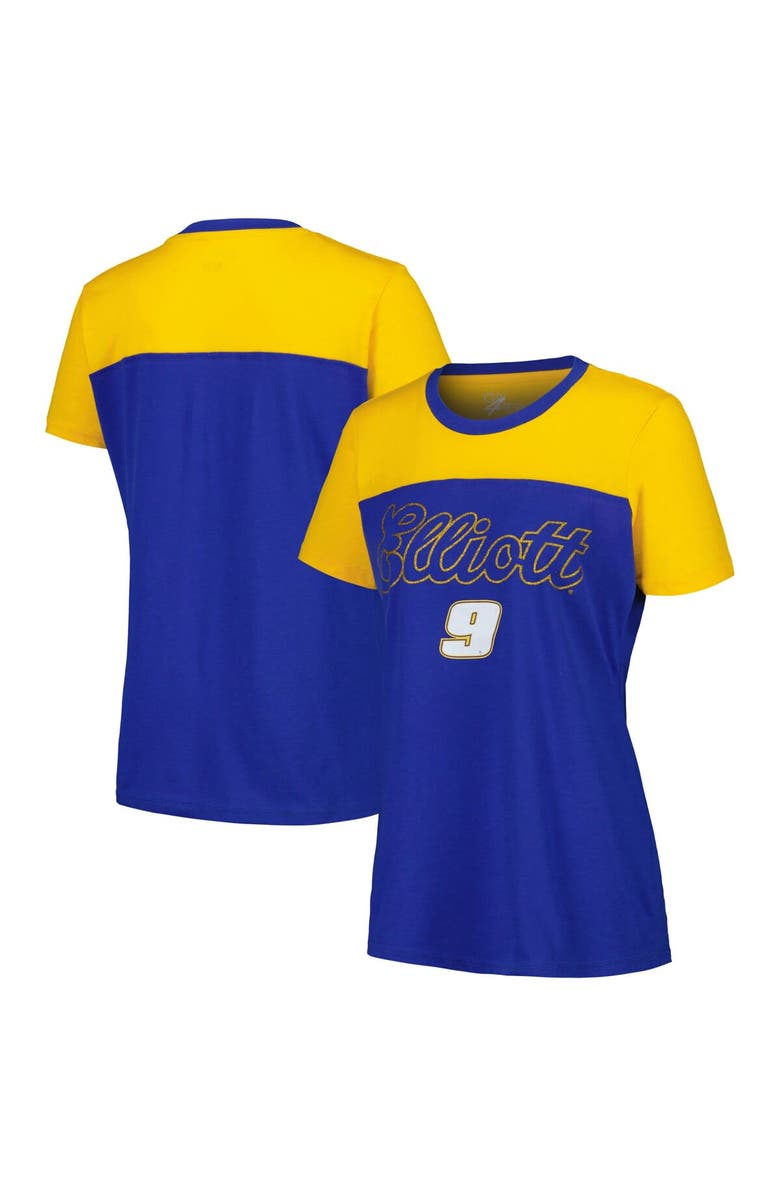 G-III 4HER BY CARL BANKS Women's G-III 4Her by Carl Banks Royal Chase Elliott Cheer Color Blocked T-Shirt, Alternate, color, Royal