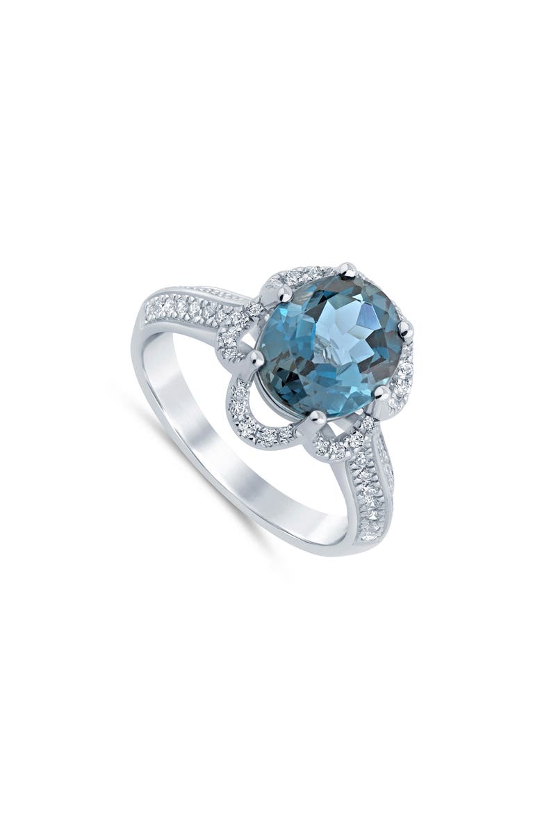 Truly Zac Posen Oval London Blue Topaz & Diamond Ring - 0.33ct., Alternate, color, 
