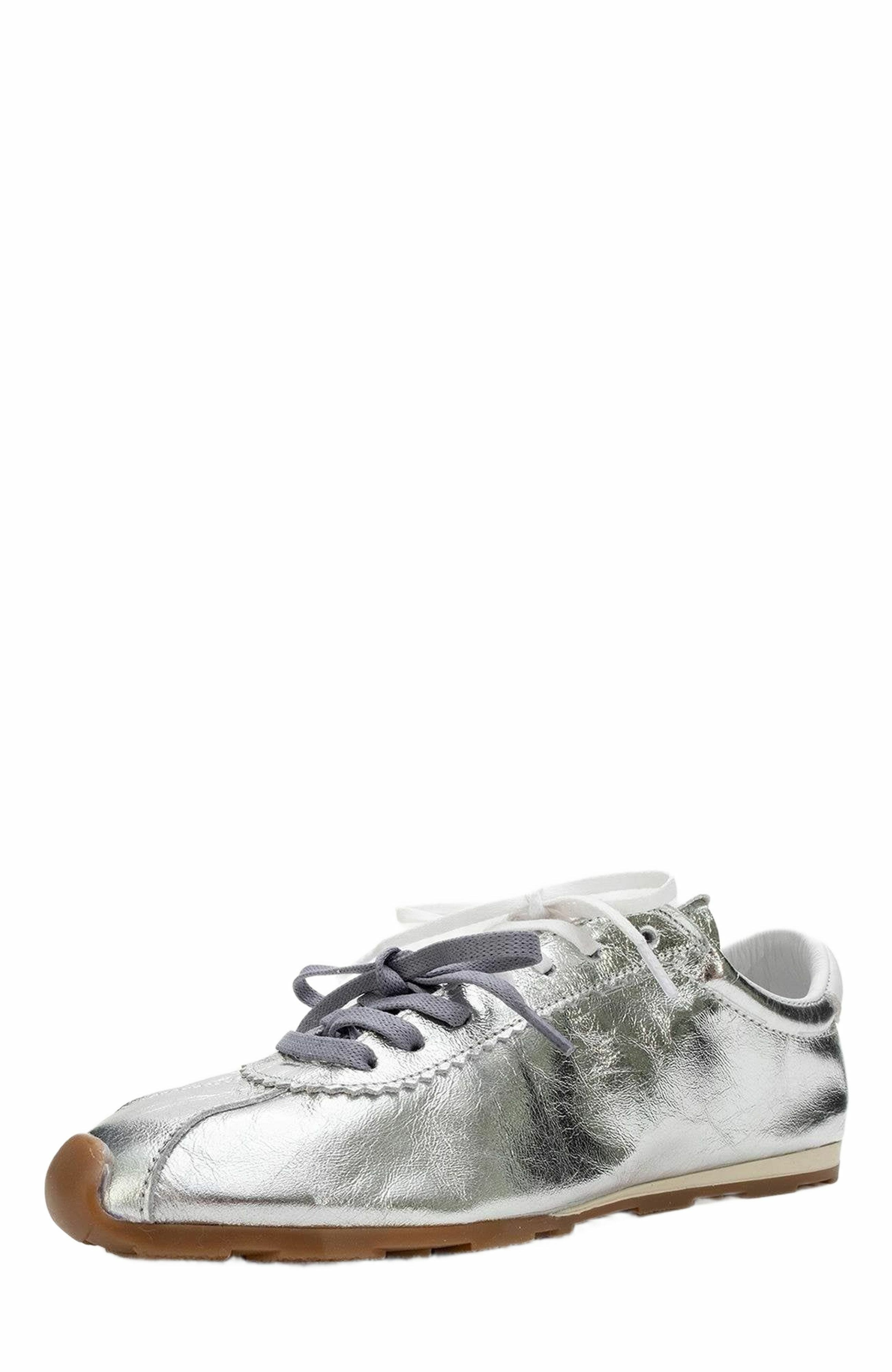 Forever 
Always Shoes Crea Leather Sneakers, Alternate, color, Silver Leather