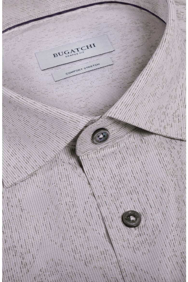 Axel Shaped Fit Stretch Cotton Button-Up Shirt, Alternate, color, KHAKI