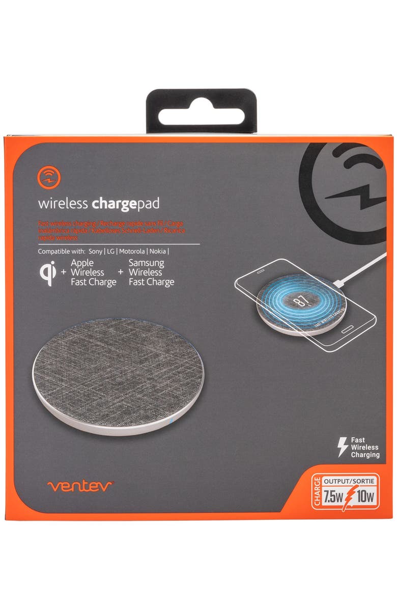 Ventev 10W ULTRAFAST Wireless Chargepad, Alternate, color, Gray