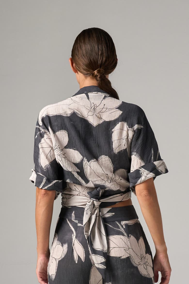 Chiara Top in Crinkled Rayon, Alternate, color, Slate