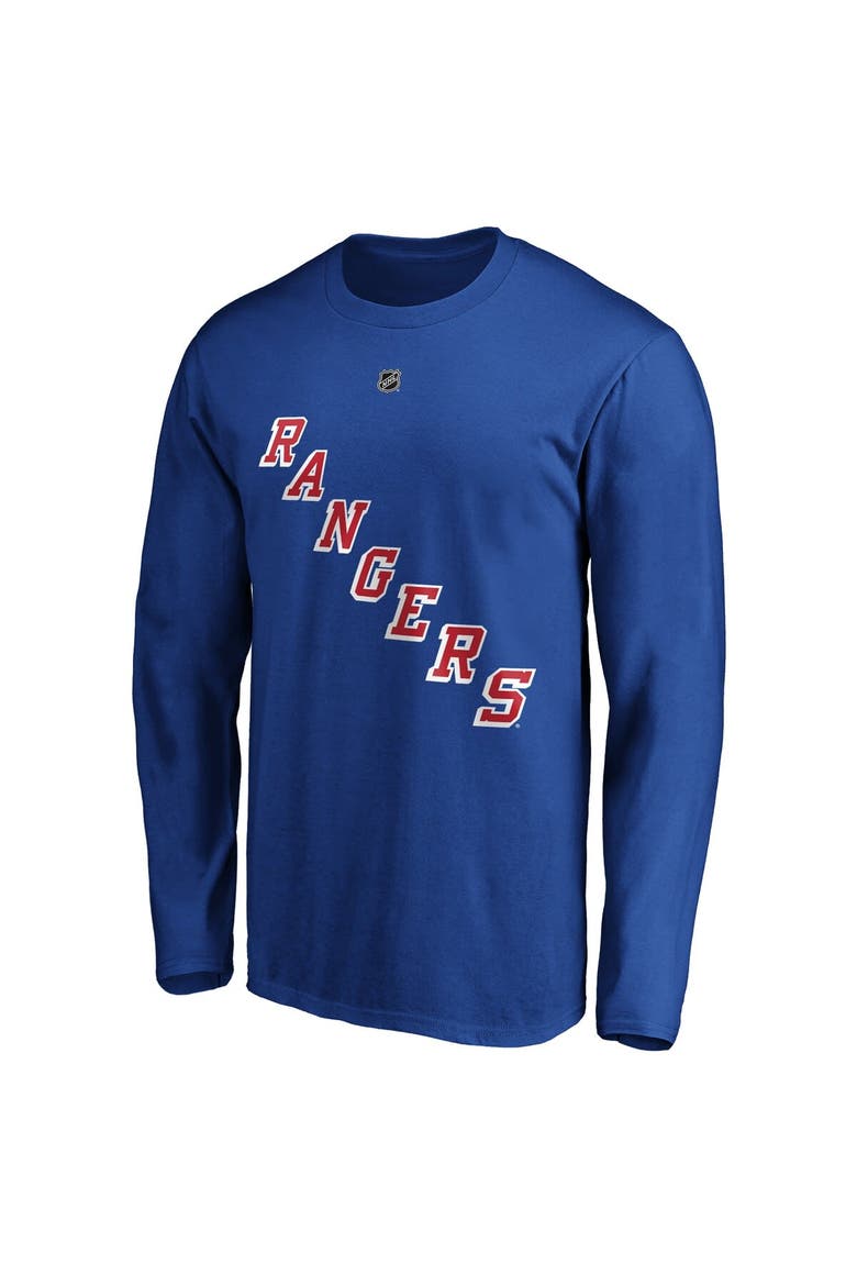 Men's Fanatics Branded Alexis Lafrenière Blue New York Rangers Authentic Stack Name & Number Long Sleeve T-Shirt, Alternate, color, Blue