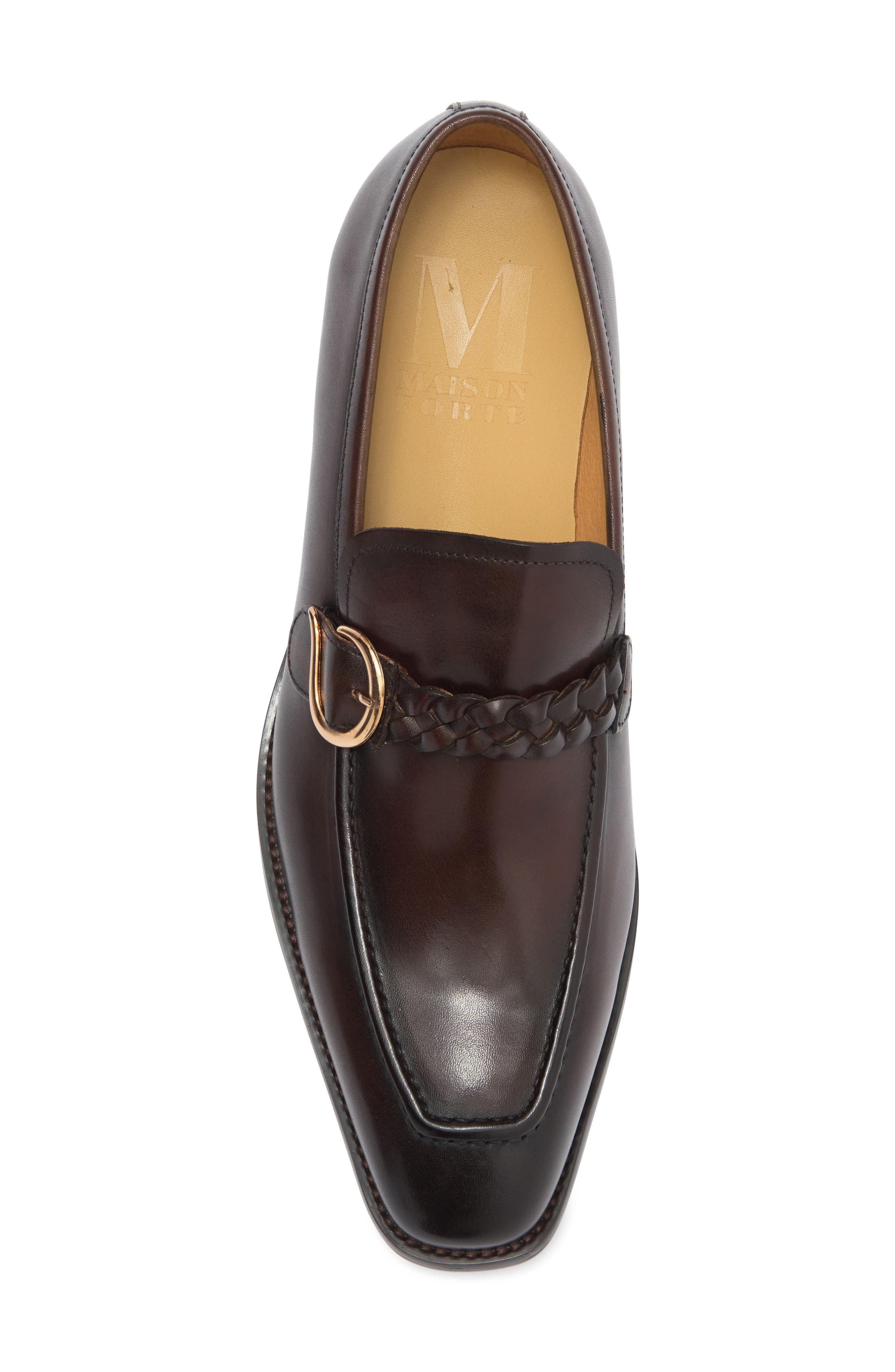 Milos Braided Strap Loafer, Alternate, color, CHESTNUT