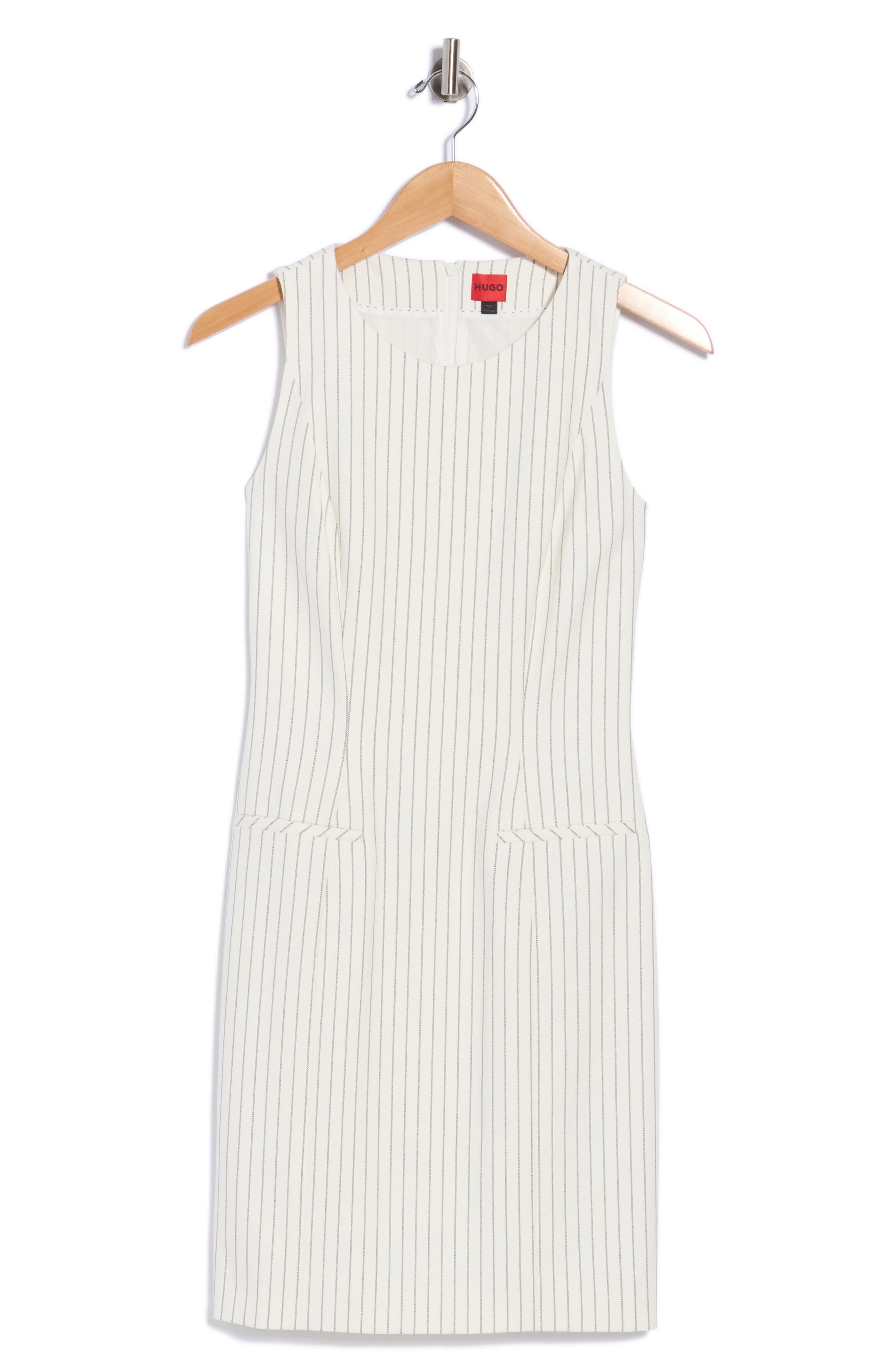 Pinstripe Sleeveless Sheath Dress