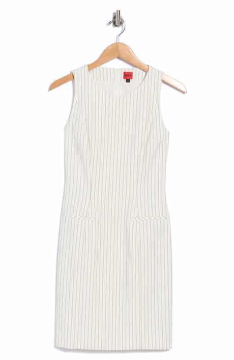 Pinstripe Sleeveless Sheath Dress