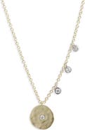 Meira T Hammered Disc Diamond Pendant Necklace