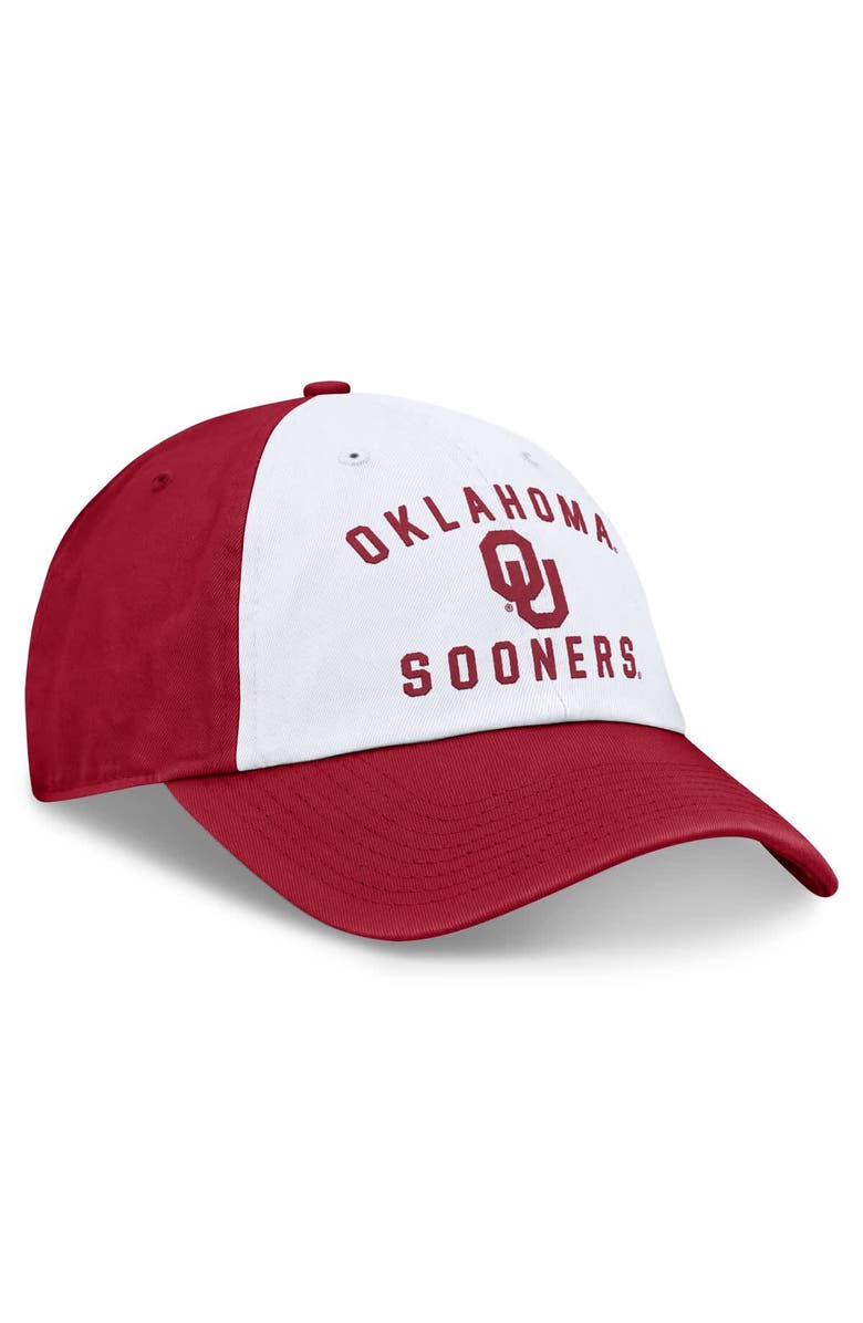 TOP OF THE WORLD Men's Top of the World White/Crimson Oklahoma Sooners Heritage Weston Adjustable Hat, Alternate, color, White