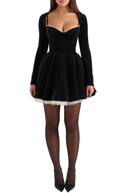 House Of Cb Harmony Velvet Bolero In Black
