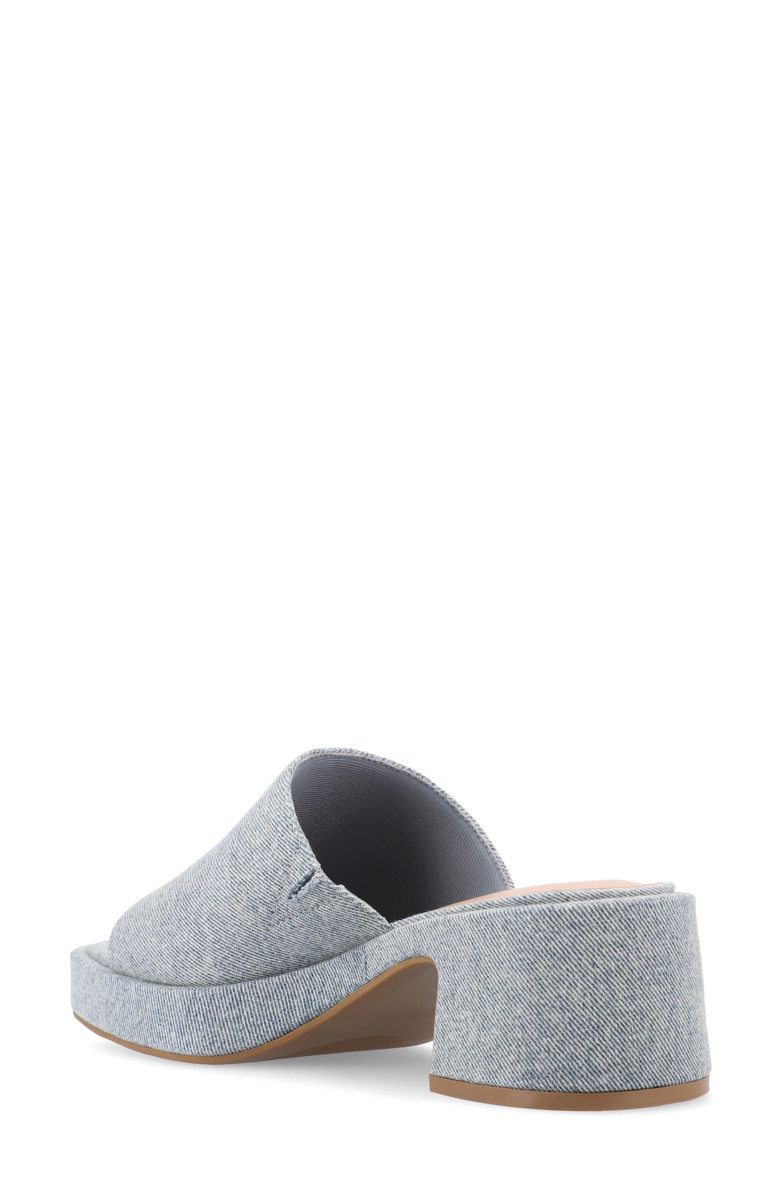 Journee Collection Bessa Block Heel Slide Sandal, Alternate, color, Light Denim