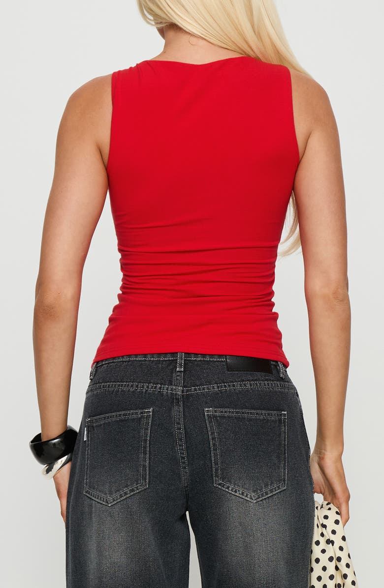 Princess Polly Lose Your Number Jersey Tank, Alternate, color, Red