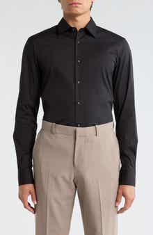 BOSS Hays Slim Fit Stripe Stretch Cotton Dress Shirt