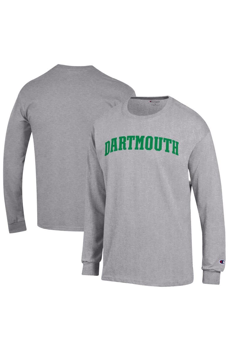 Champion Men's Champion Heather Gray Dartmouth Big Green Basic Arch Long Sleeve T-Shirt, Main, color, Heather Gray