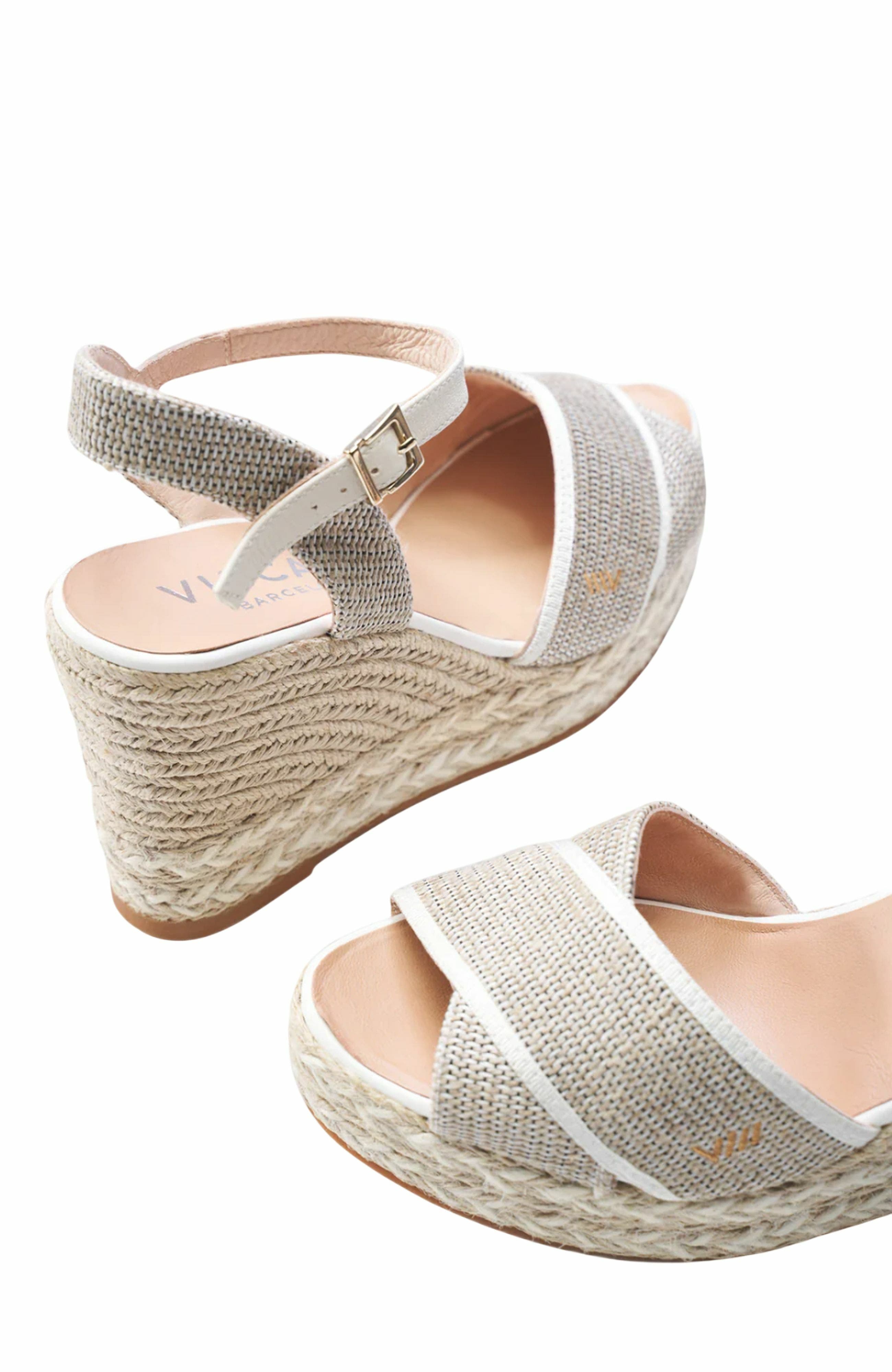 Empuria Canvas Espadrille Sandal Wedges, Alternate, color, Ivory