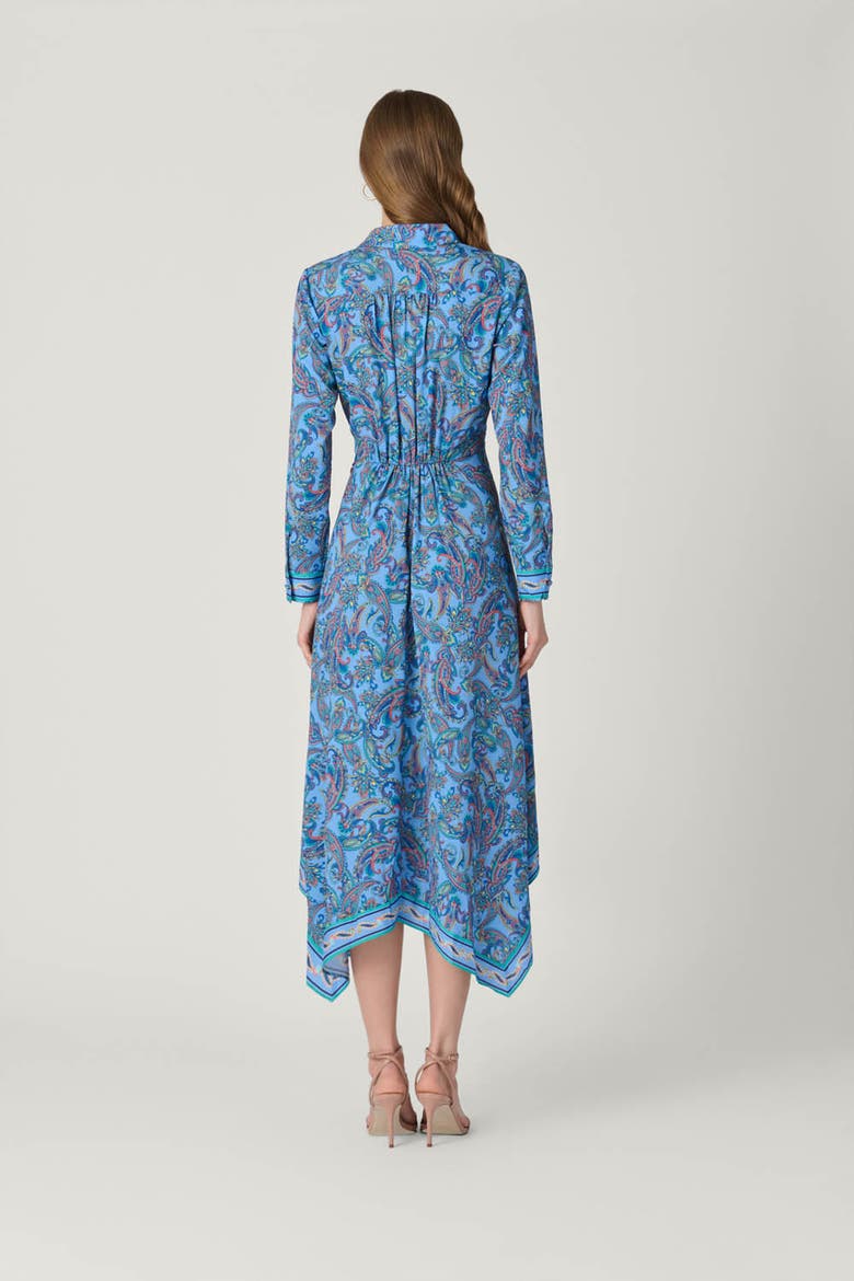 Adair Pelotas Border Paisley Dress, Alternate, color, Blue Multi