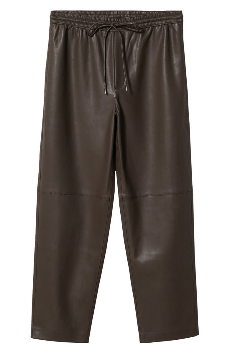 MANGO Faux Leather Straight Leg Pants, Alternate, color, 