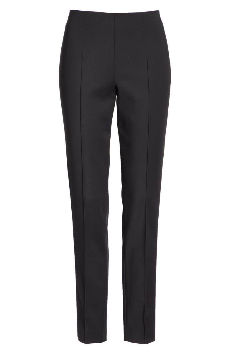 Akris Melissa Slim Techno Cotton Blend Pants, Alternate, color, Black