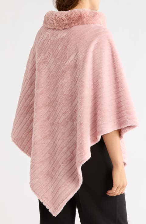 Ribbed Cowl Neck Poncho