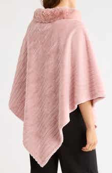 Ribbed Cowl Neck Poncho