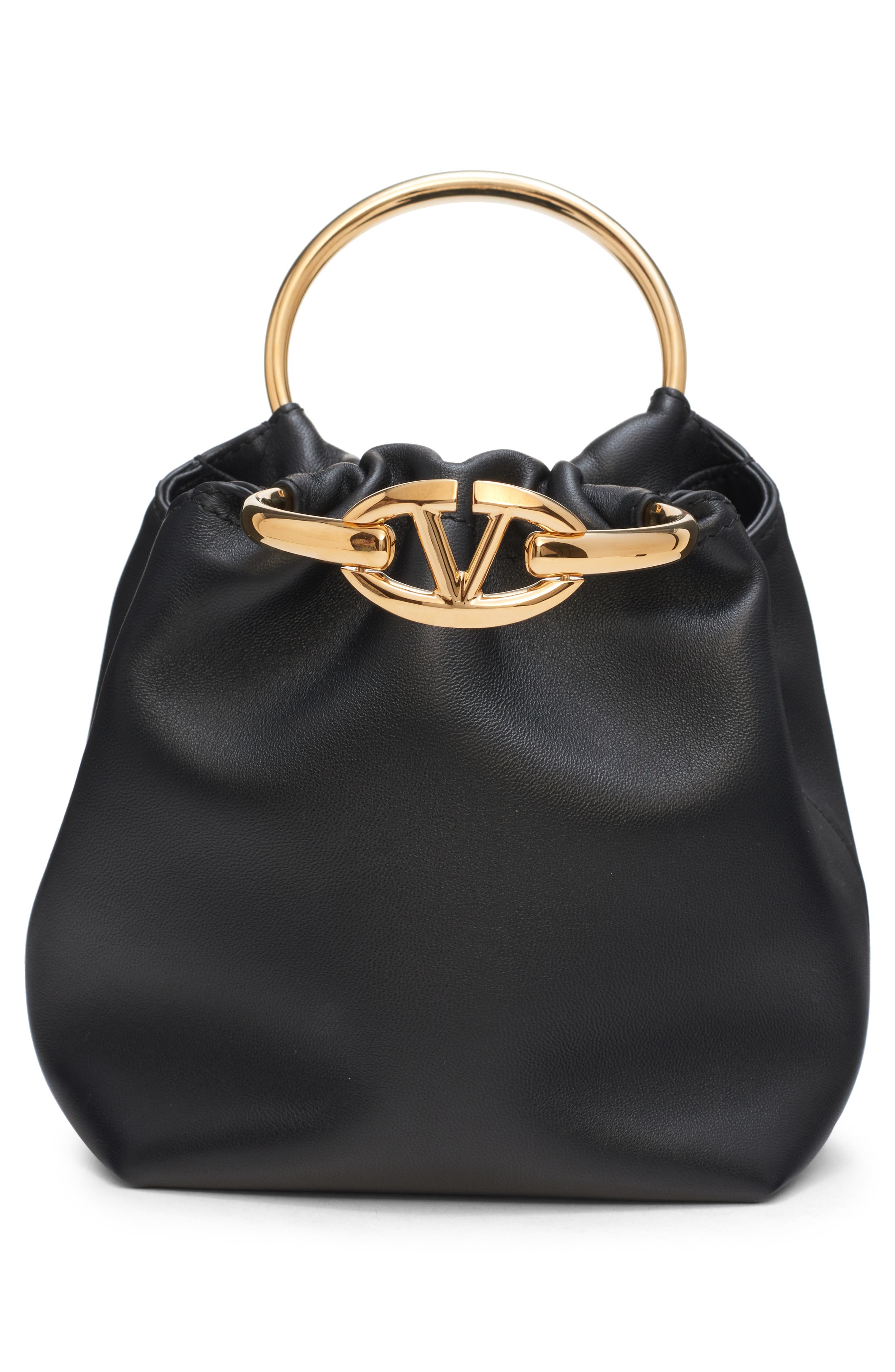 Valentino Garavani Small Carry Secrets Leather Bucket Bag, Alternate, color, 