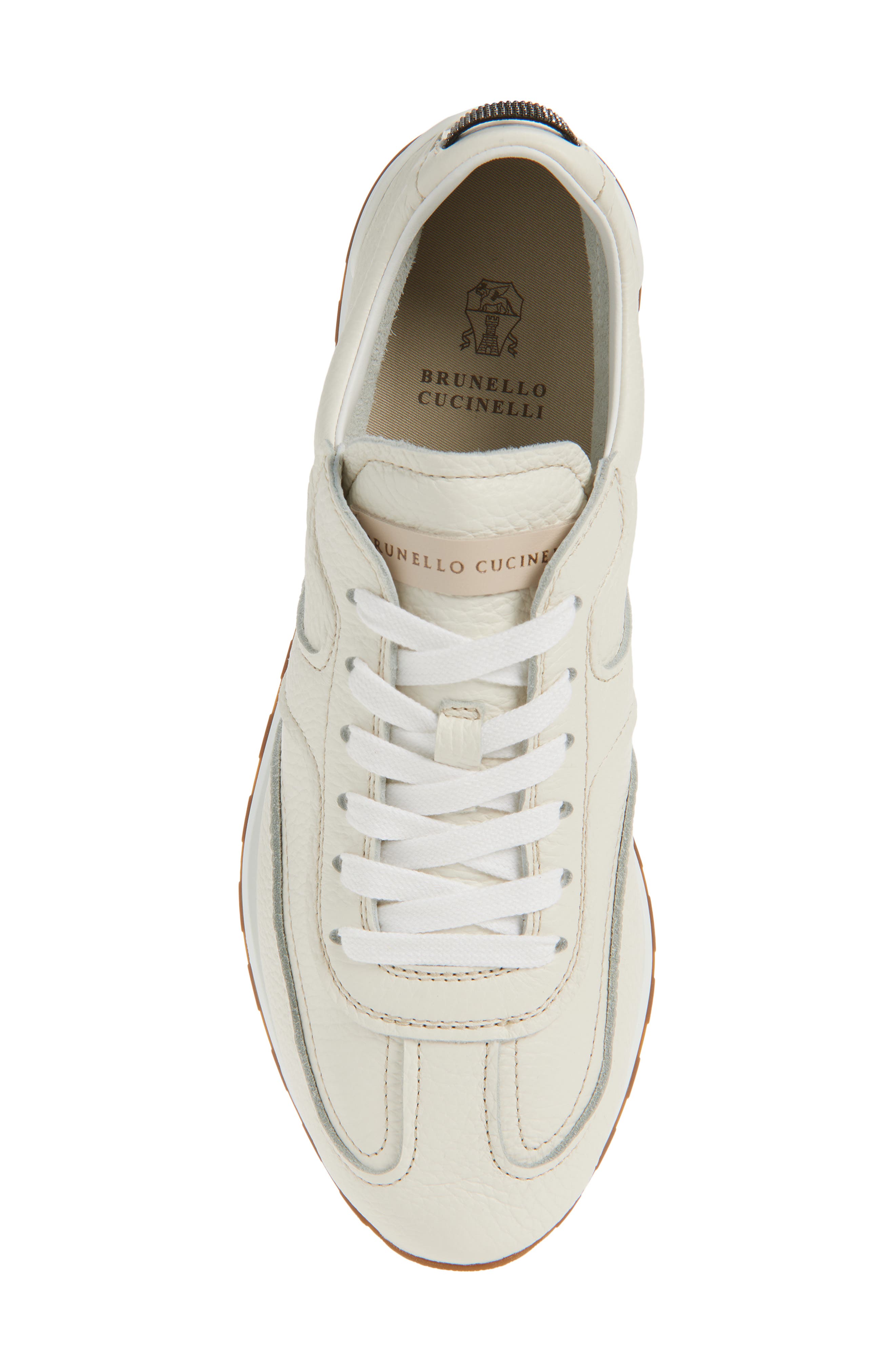 Brunello Cucinelli Leather Sneaker, Alternate, color, Ivory