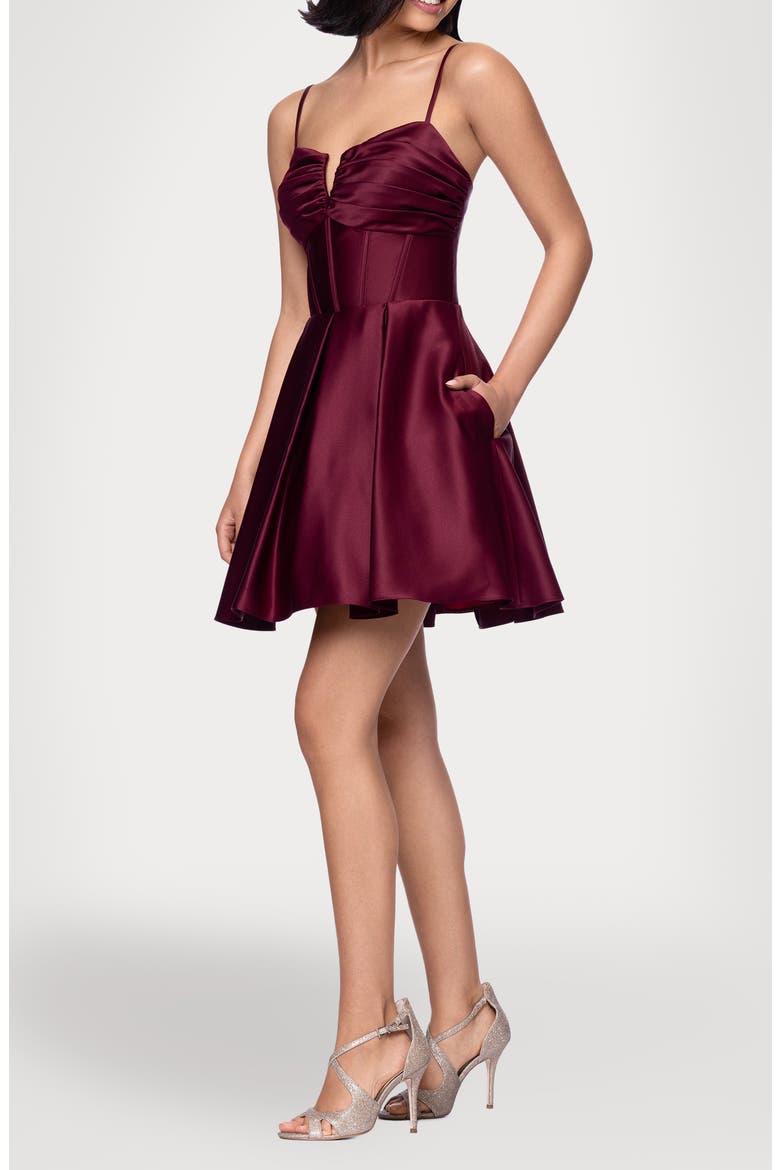 Satin Minidress, Alternate, color, WINE