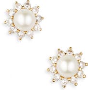 Kate Spade New York imitation pearl & crystal halo stud earrings