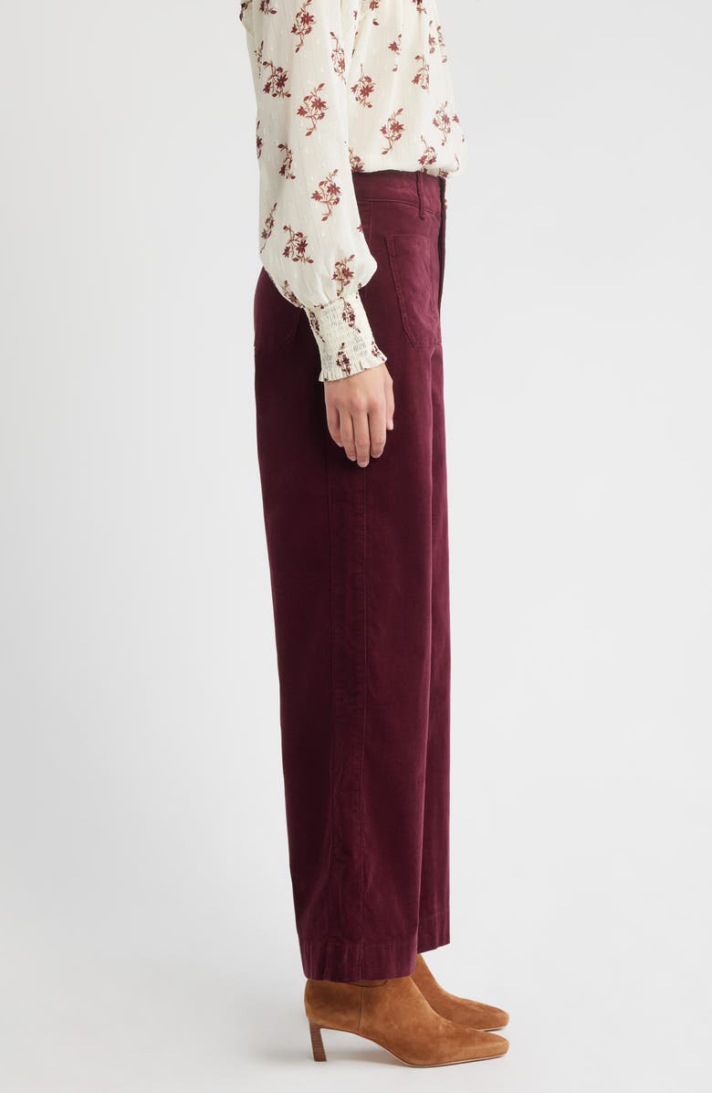 Wit & Wisdom Emma Wide Leg Corduroy Pants, Alternate, color, Plum