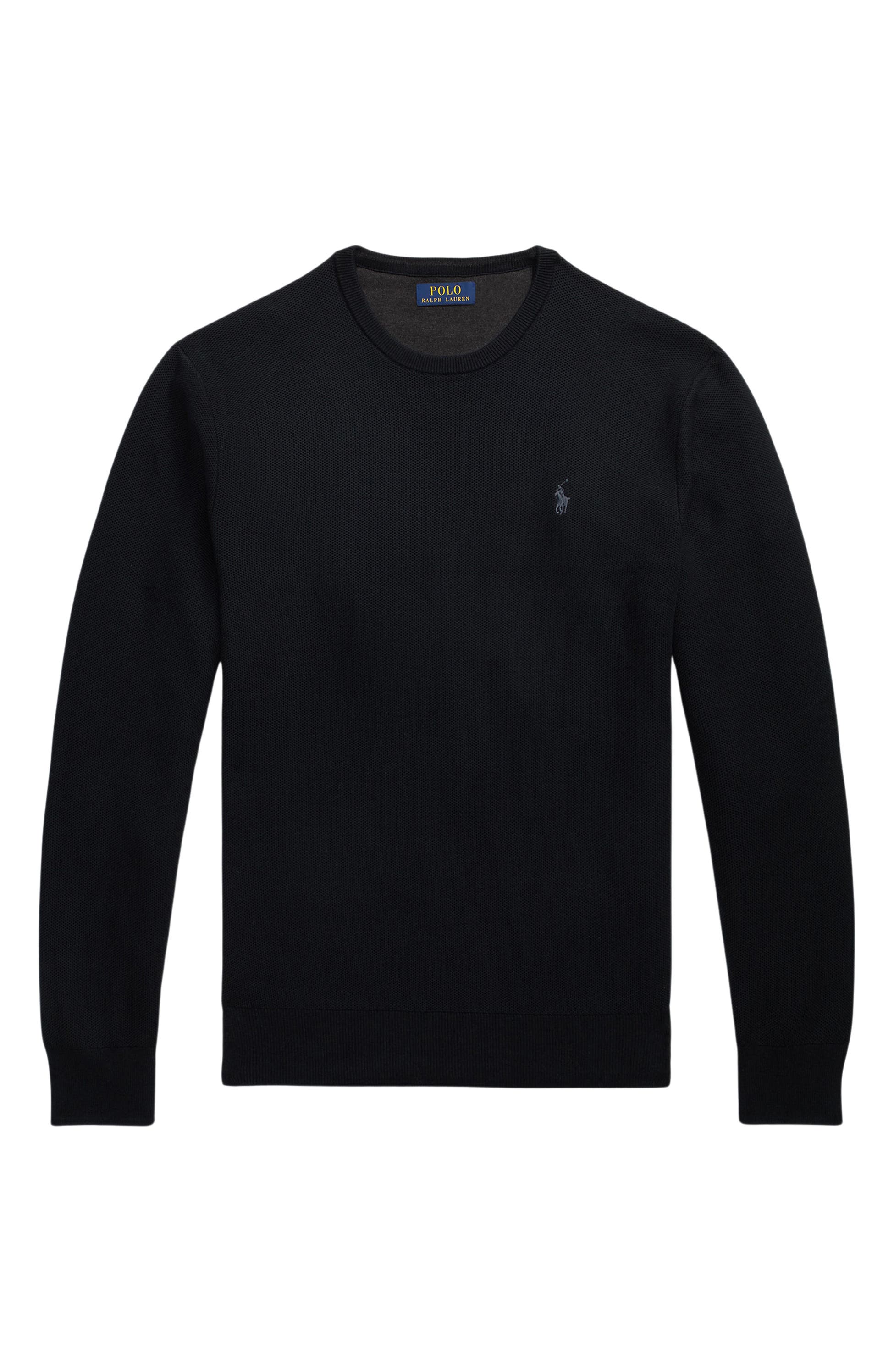 Textured Cotton Crewneck Sweater