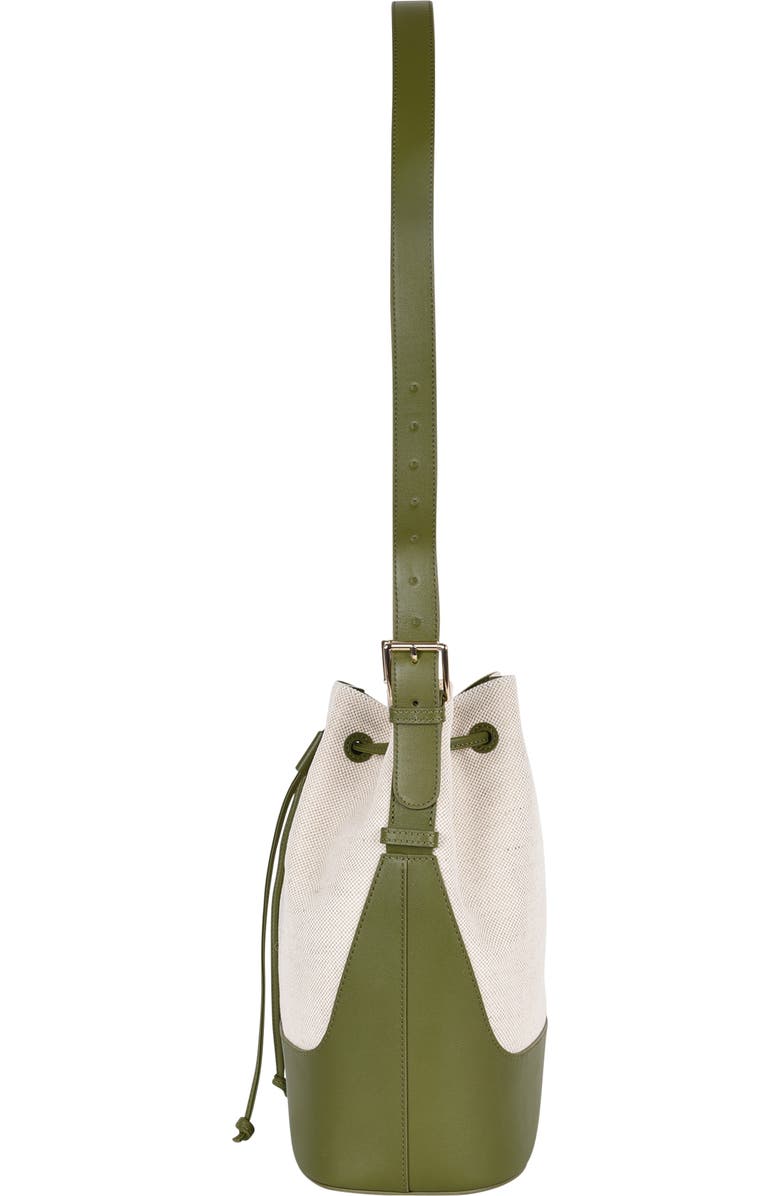 HYER GOODS Canvas and Upcycled Leather Everyday Cinch Bucket Bag, Alternate, color,