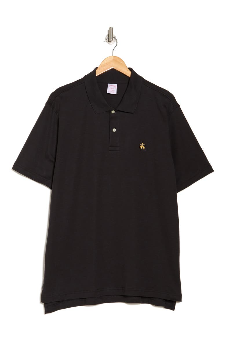 Cotton Interlock Knit Polo, Alternate, color, BLACK