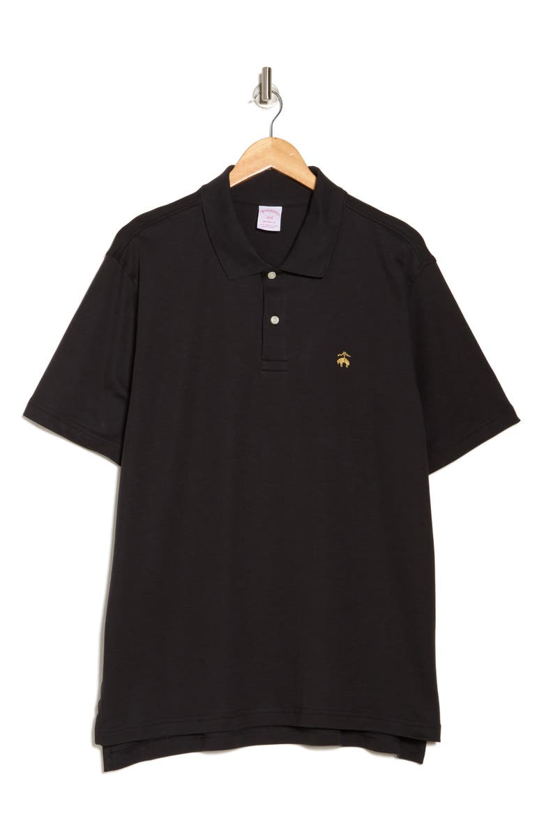 Brooks Brothers Cotton Interlock Knit Polo, Alternate, color, Black