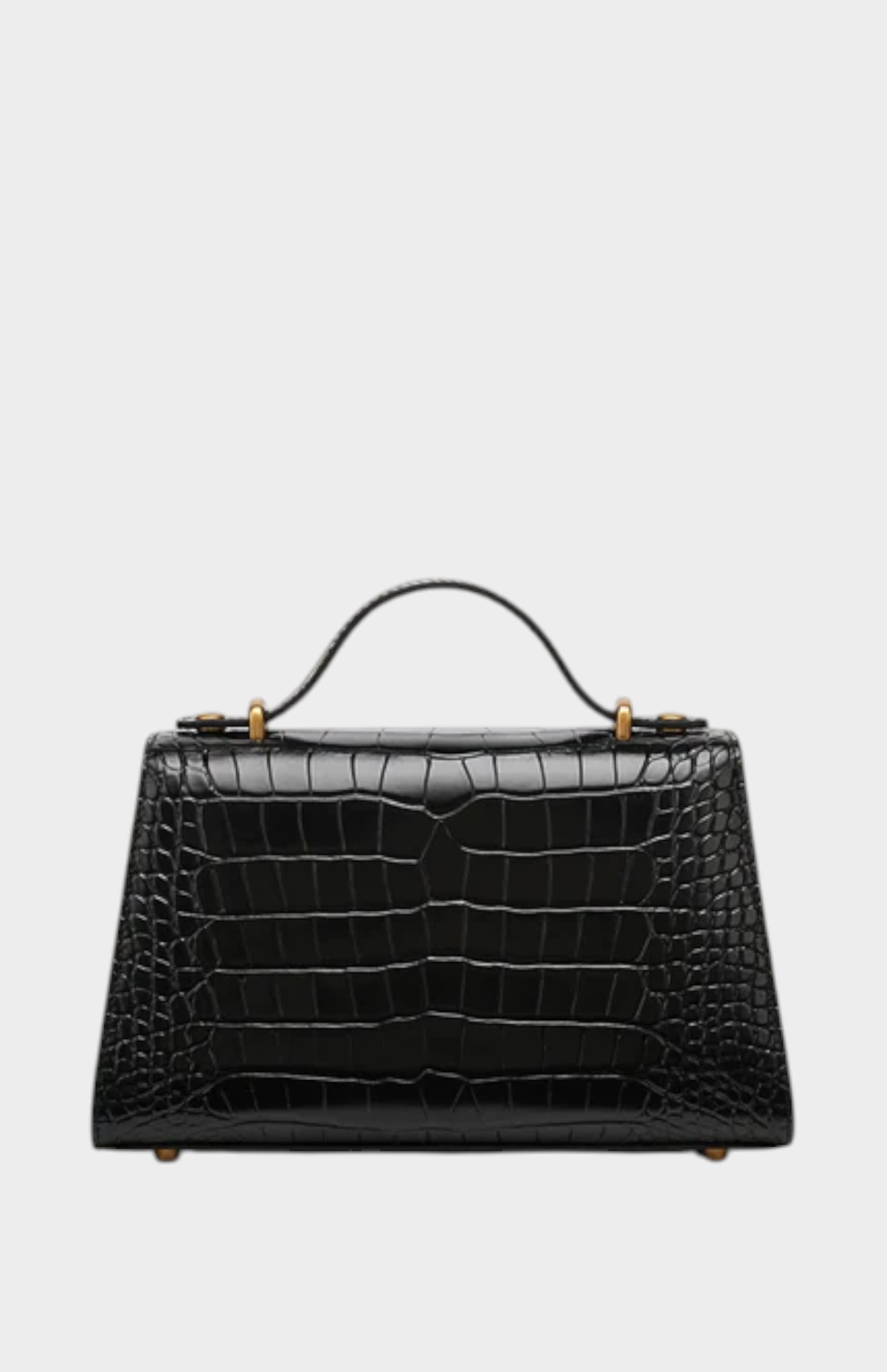 Mi Collection - Croc Embossed Top Handle Bag, Alternate, color, Black